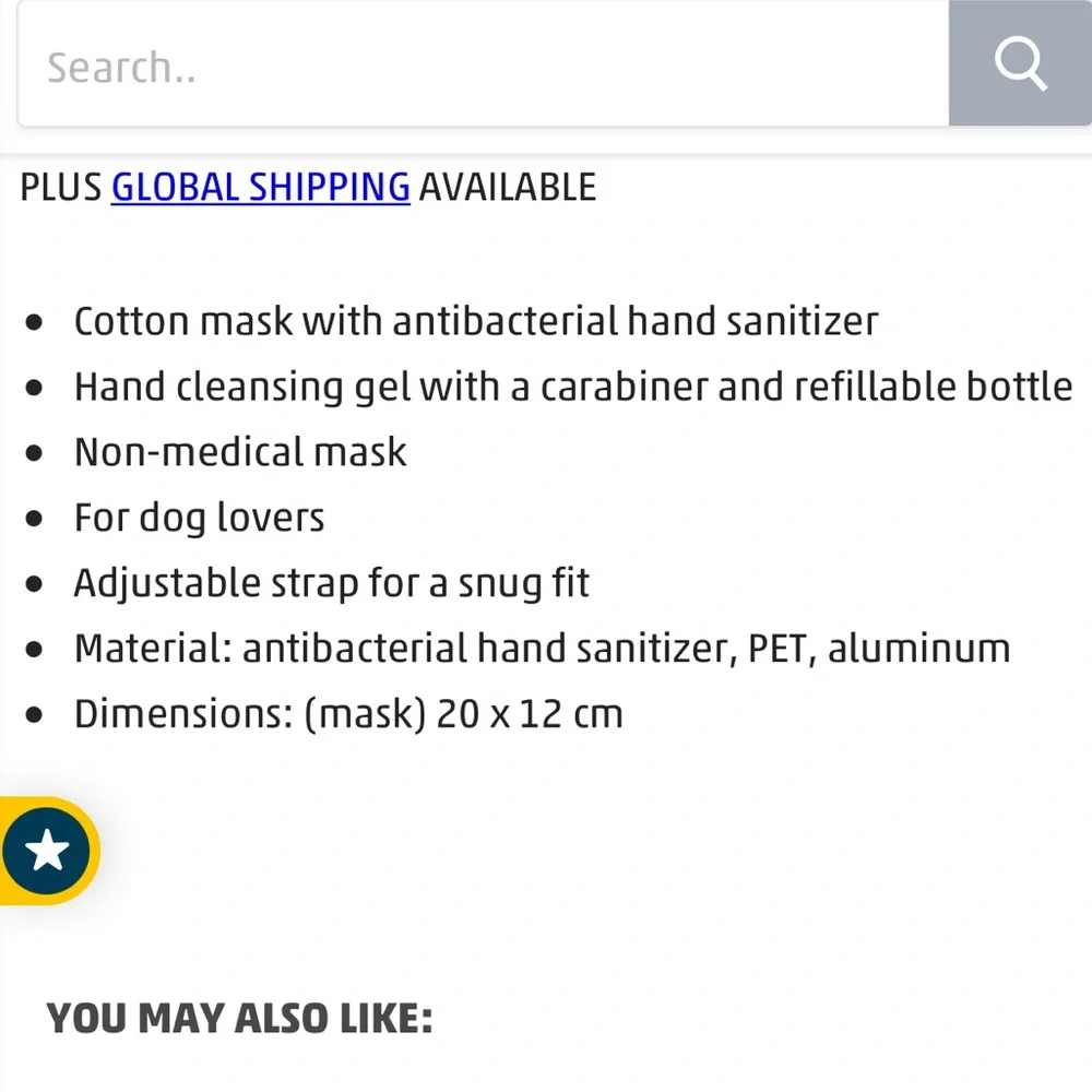 Kikkerland 3 in 1 Mask, Sanitizer & Carabiner